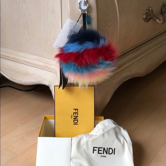 Fendi Accessories - Sale🤗Fendi Fox Fur/Leather PomPom Charm